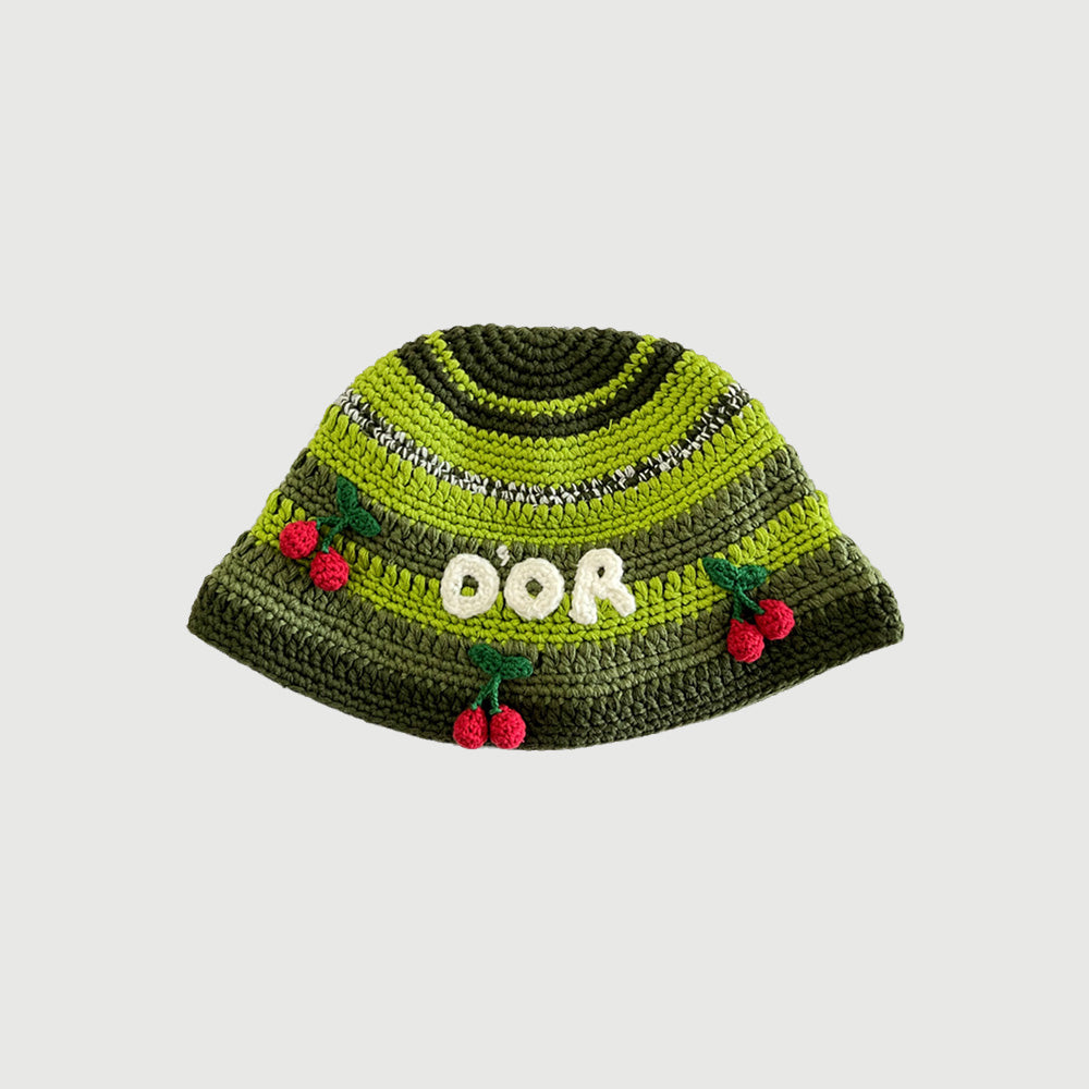 Crocheted Cherries Bucket Hat