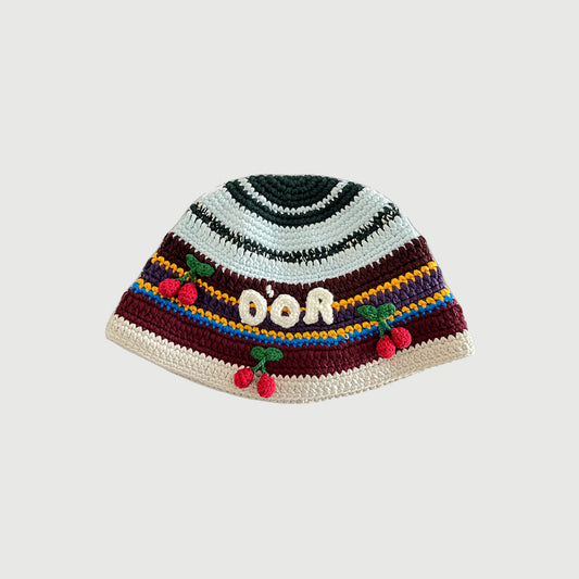 Crocheted Cherries Bucket Hat